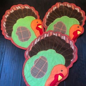 Set of 3 turkey placemats PB kids